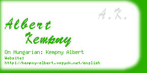 albert kempny business card